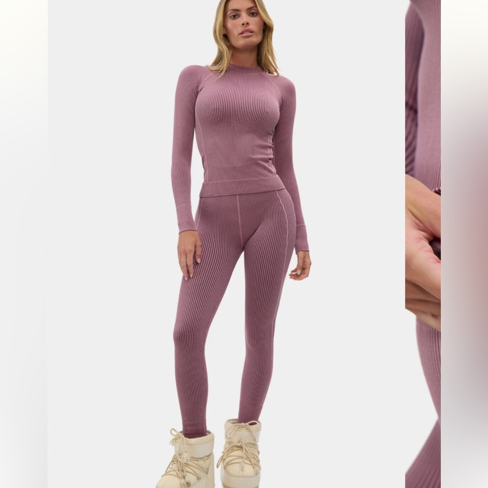 Women's Ribbed Pink Top - Picture 3 of 4